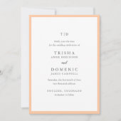 Save The Date Monogramme élégant de pêche Mariage Moderne (Devant)