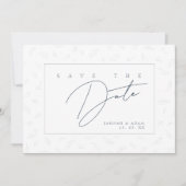 Save The Date Monogramme élégant feuille marine (Devant)