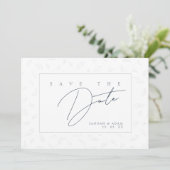 Save The Date Monogramme élégant feuille marine (Debout devant)