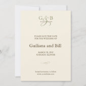 Save The Date monogramme enregistrer la date (Devant)