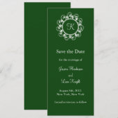 Save The Date Monogramme Enregistrer la date (vert) (Devant / Derrière)