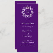 Save The Date Monogramme Enregistrer la date (violet) (Devant / Derrière)