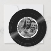 Save The Date Monogramme et Photo de Disque Vinyle  - Blanc (Dos)