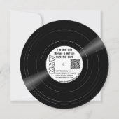 Save The Date Monogramme et Photo de Disque Vinyle  - Blanc (Devant)