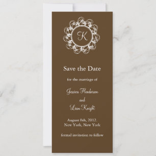 Save The Date Monogramme fantaisie Enregistrer la date (chocolat