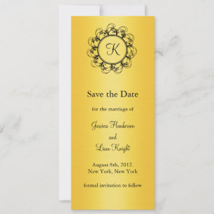 Save The Date Monogramme fantaisie Enregistrer la date (or)