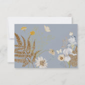 Save The Date Monogramme Fleur sauvage rustique Dusty Blue (Dos)