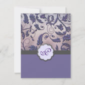 Save The Date Monogramme floral violet Enregistrer la date (Devant)