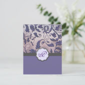 Save The Date Monogramme floral violet Enregistrer la date (Debout devant)