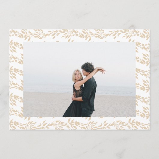 Save The Date Monogramme Gold Crest Classic Elegant Wedding Phot (Dos)