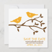 Save The Date Monogramme Inséparables mariage Enregistrer la dat (Devant)