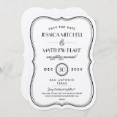 Save The Date Monogramme Kraft Art déco Enregistrer la date (Devant / Derrière)