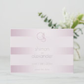 Save the date | Monogramme Lumineux à rayures de p (Debout devant)