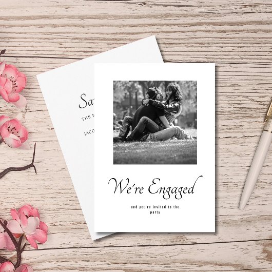 Save The Date Monogramme Mariage Engagement Partie Photo Invitat