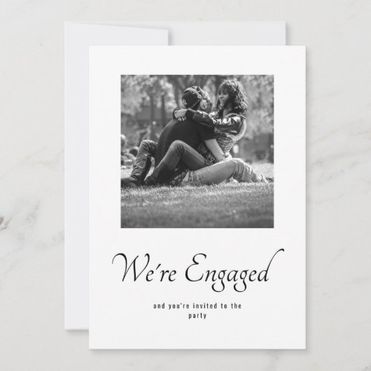 Save The Date Monogramme Mariage Engagement Partie Photo Invitat (Devant)