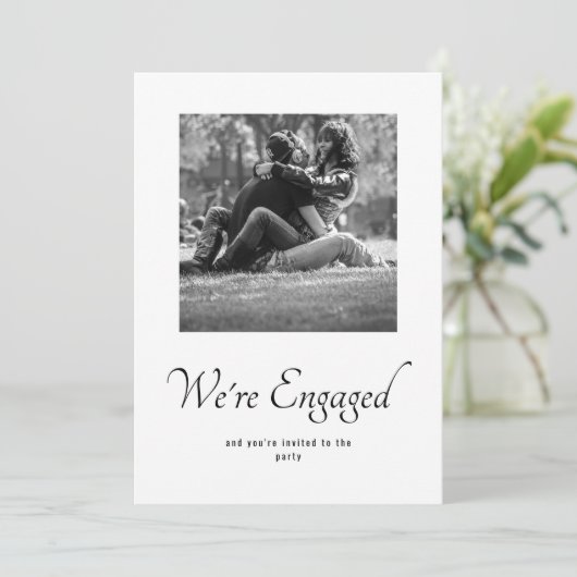 Save The Date Monogramme Mariage Engagement Partie Photo Invitat (Debout devant)