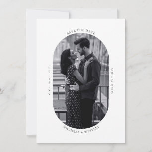 Save The Date Monogramme minimaliste photo Mariage noir et blanc