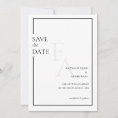 Save The Date Monogramme minimum Mariage musulman Enregistrer la (Devant)