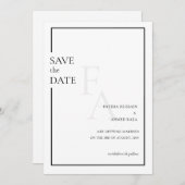Save The Date Monogramme minimum Mariage musulman Enregistrer la (Devant / Derrière)