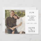Save The Date Monogramme minimum photo QR Enregistrer la date (Devant)