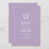 Save The Date Monogramme Moderne Enregistrer La Date (Devant / Derrière)