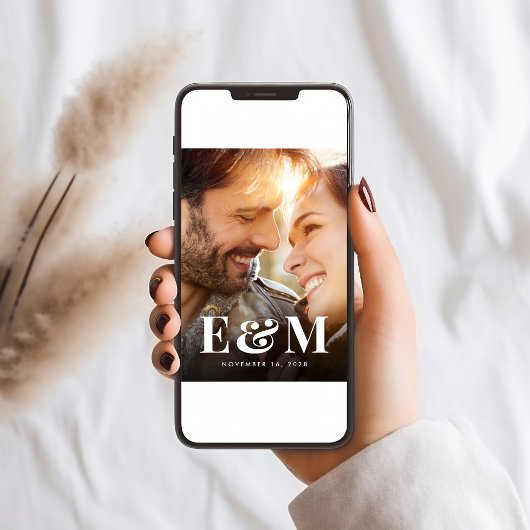 Save The Date Monogramme moderne Gras Initiales Photo