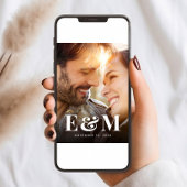 Save The Date Monogramme moderne Gras Initiales Photo Noir Blanc