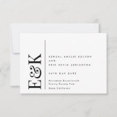 Save The Date Monogramme Moderne Modifiable QR Code Photo Noir B (Devant)