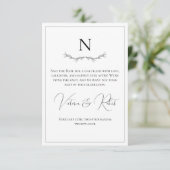 Save The Date Monogramme Moderne Noir & Blanc (Debout devant)