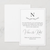 Save The Date Monogramme Moderne Noir & Blanc (Devant / Derrière)