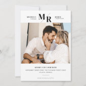 Save The Date Monogramme moderne photo minimale Enregistrer la c (Devant)