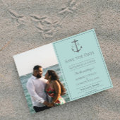 Save The Date Monogramme nautique turquoise Photo Enregistrer la