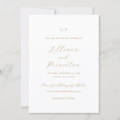 Save The Date Monogramme Neutre Classique Élégant Mariage (Devant)