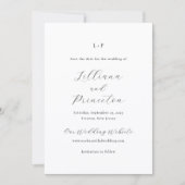 Save The Date Monogramme noir et blanc classique Élégant mariage (Devant)