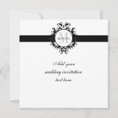 Save The Date Monogramme noir et blanc Enregistrer le Mariage de (Dos)