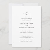 Save The Date Monogramme noir et blanc intemporel Mariage élégan (Devant)