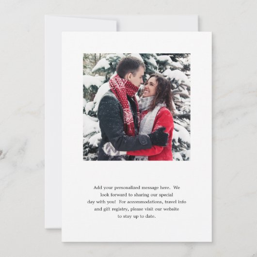 Save The Date Monogramme noir et blanc simple Mariage élégant (Dos)