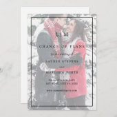 Save The Date Monogramme noir et blanc simple Mariage élégant (Devant / Derrière)