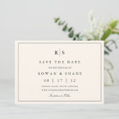 Save The Date Monogramme noir et écrin classique photo horizonta (Debout devant)
