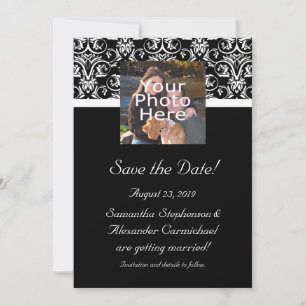 Save The Date Monogramme noir grand insignia Photo Enregistrer l