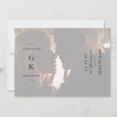 Save The Date Monogramme noir simple Un Mariage photo (Devant)