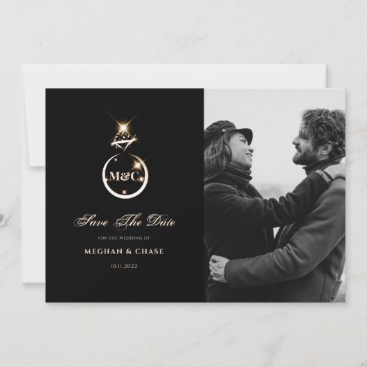 Save The Date Monogramme or Diamond Mariage photo (Devant)