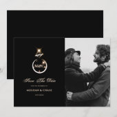 Save The Date Monogramme or Diamond Mariage photo (Devant / Derrière)