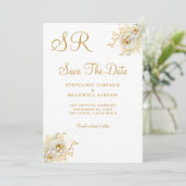Save The Date Monogramme Or Nom Mariage Initial Enregistrer La D (Debout devant)