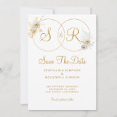 Save The Date Monogramme Or Nom Mariage Initial Enregistrer La D (Devant)