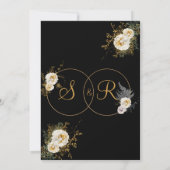 Save The Date Monogramme Or Sur Nom Noir Mariage Initial (Dos)