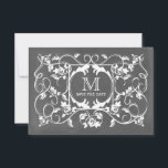 Save The Date Monogramme Rose Inspiré Chalkboard Enregistrer La<br><div class="desc">Un mariage monogramme d'inspiration vintage sauvez la date avec un arrière - plan d'inspiration tableau noir avec des roses à l'avant. Personnalisez le texte à l'arrière.</div>