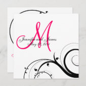 Save The Date Monogramme Swirl Mariage Enregistrer la date Précé (Devant / Derrière)