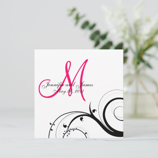 Save The Date Monogramme Swirl Mariage Enregistrer la date Précé (Debout devant)