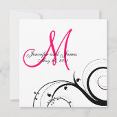 Save The Date Monogramme Swirl Mariage Enregistrer la date Précé (Devant)